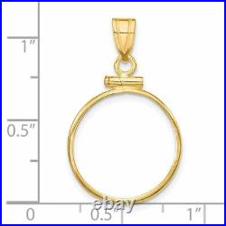 14k Yellow Gold 17.8mm Polished Screw Top Coin Bezel Pendant