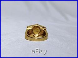 14k Yellow Gold 1865 22k Peso Maximiliano Imperio Mexicano Coin Ring Size 6.5