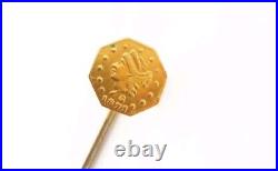 14k Yellow Gold 1871 G California Fractional Gold Coin Stick Pin Bg-767
