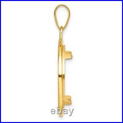 14k Yellow Gold 18mm Beaded Prong Coin Bezel Pendant