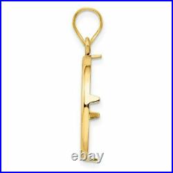 14k Yellow Gold 19mm Polished Prong Coin Bezel Pendant