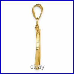 14k Yellow Gold 19mm Polished Screw Top Coin Bezel Pendant