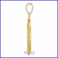 14k Yellow Gold 19mm Twisted Wire Screw Top Coin Bezel Pendant