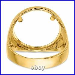 14k Yellow Gold 1/10oz American Eagle Diamond-Cut Coin Ring (Coin Not Included)