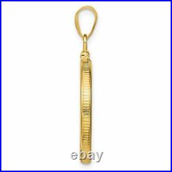 14k Yellow Gold 1/4oz American Eagle Coin 22mm Polished Screw Top Coin Bezel Pen