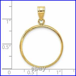 14k Yellow Gold 21.6mm Polished Prong Coin Bezel Pendant