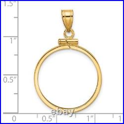 14k Yellow Gold 21.6mm Polished Screw Top Coin Bezel Pendant