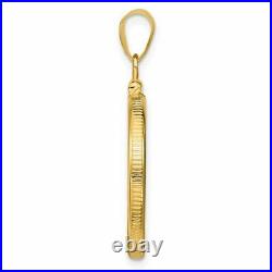 14k Yellow Gold 22.6mm Polished Screw Top Coin Bezel Pendant