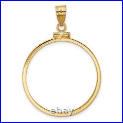 14k Yellow Gold 27.5mm Polished Screw Top Coin Bezel Pendant