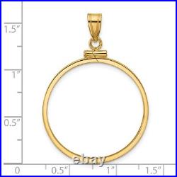 14k Yellow Gold 27.5mm Polished Screw Top Coin Bezel Pendant