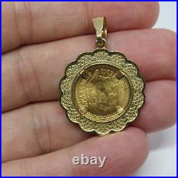 14k Yellow Gold 2.5 Pesos Dos Y Medio Pesos Mexico Gold Coin Charm Pendant