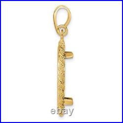 14k Yellow Gold 2mm Rope Edge 20mm Prong Coin Bezel Pendant