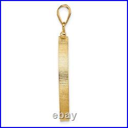 14k Yellow Gold 30mm Polished Screw Top Coin Bezel Pendant