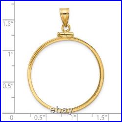 14k Yellow Gold 30mm Polished Screw Top Coin Bezel Pendant