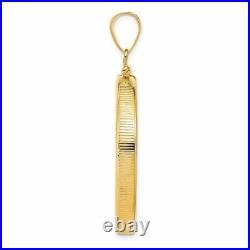 14k Yellow Gold 32.7mm Polished Screw Top Coin Bezel Pendant