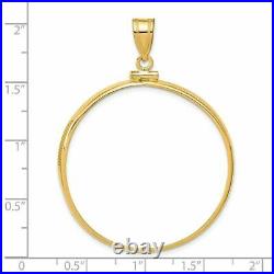 14k Yellow Gold 37mm Polished Screw Top Coin Bezel Pendant