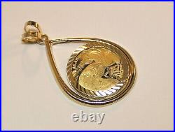 14k Yellow Gold Alaskan Coin Pendant Charm