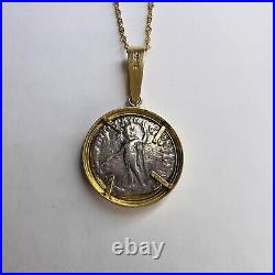 14k Yellow Gold Ancient Roman Coin Necklace 18 Emperor Commodus 177-192 AD 5.7g
