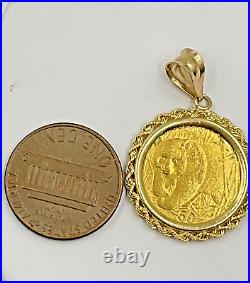 14k Yellow Gold Bezel Set 1/10ozt. 999 Gold Panda Coin Pendant