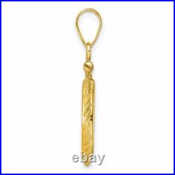 14k Yellow Gold Casted Rope 14mm Screw Top Coin Bezel Pendant