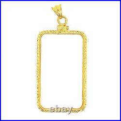 14k Yellow Gold Faceted Screw Top Coin Bezel 2.5 Gr Pamp Suisse Fortuna Gold Bar