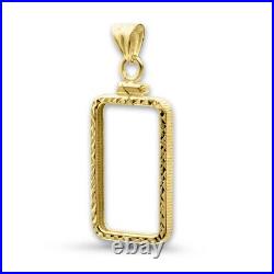 14k Yellow Gold Faceted Screw Top Coin Bezel 2.5 Gr Pamp Suisse Fortuna Gold Bar