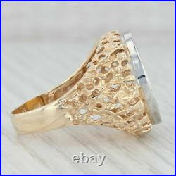 14k Yellow Gold Finish Beauty Coin Ring 2.20Ct Round Diamond 925 Sterling Silver