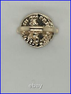 14k Yellow Gold Greek Coin Ring Size 7 1/2 6 Grams Replica