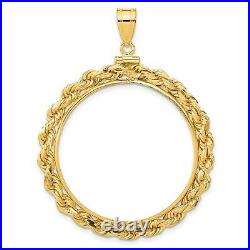 14k Yellow Gold Large Knotted Rope Screw Top US $20 St. Gaudens Coin Bezel