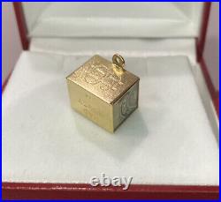 14k Yellow Gold MAD MONEY Box $1 Dollar Bill Emergency Coin 585 Charm Pendant