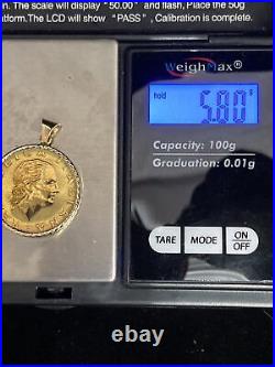 14k Yellow Gold MILOR Italian 200 Lire Coin Pendant 1991 Charm 5.8g GB1