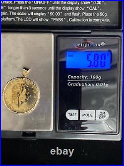 14k Yellow Gold MILOR Italian 200 Lire Coin Pendant 1991 Charm 5.8g GB1