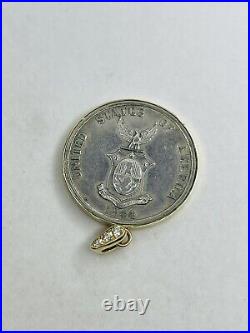 14k Yellow Gold Philippines 50 Centavos Coin Pendant