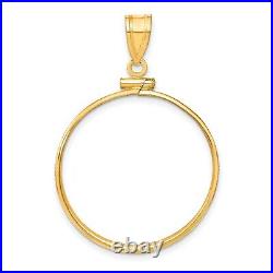 14k Yellow Gold Reeded Border Screw Top US $10 Indian Coin Bezel