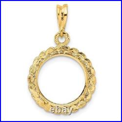 14k Yellow Gold S Chain 13mm Prong Coin Bezel Pendant