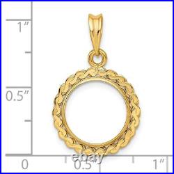 14k Yellow Gold S Chain 13mm Prong Coin Bezel Pendant