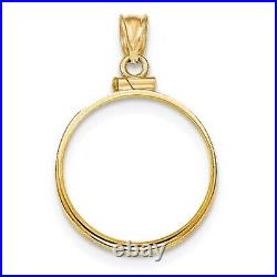 14k Yellow Gold Screw top 15.0 MM Gold Dollar Coin Bezel