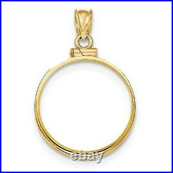 14k Yellow Gold Screw top Mexican 10 Peso Coin Bezel 22.5 mm