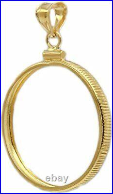 14k Yellow Gold Screw top Mexican 10 Peso Coin Bezel 22.5 mm