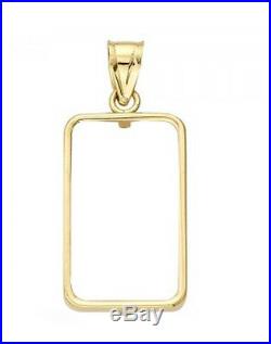14k Yellow Gold Tab Back Smooth Style Coin Bezel frame 5 gram Credit Suisse Bar