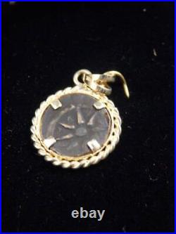 14k Yellow Gold Widow's Mite Ancient Coin Pendant