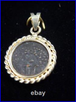 14k Yellow Gold Widow's Mite Ancient Coin Pendant