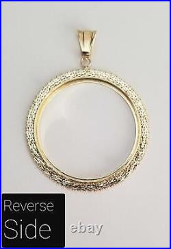 14k Yellow Real Gold 4 Prong 50 Pesos Bolla Coin Bezel-Frame