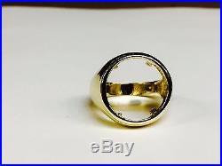 14k gold Ring 20 MM for 1/10 OZ US LIBERTY COIN (mounting only)