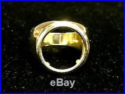 14k gold Ring 22 MM for 2.5 Dollar Indian Head COIN (mounting only)