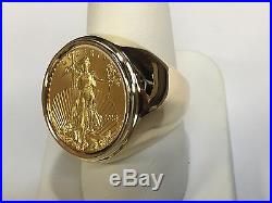 14k gold Ring 25 MM for 1/4 OZ US LIBERTY COIN (mounting only)