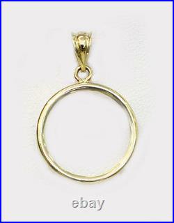 14k solid Yellow gold 4-Prong Coin Bezel Frame 20 Mexican Pesos #11