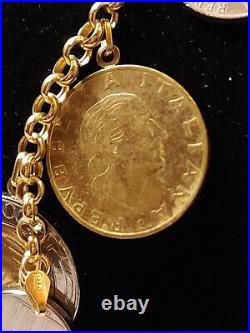 14k yellow gold Italy Milor Lire-Lira coin bracelet QVC excellent shape! Italian