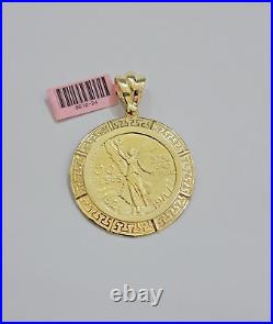 14kt Yellow Gold 1947 Mexican Centenario 50 Gold Pesos Copy Coin With Bezel SALE