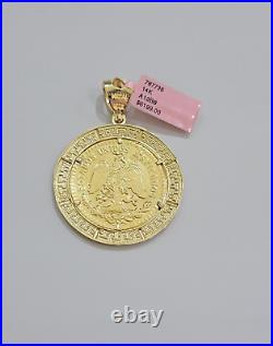 14kt Yellow Gold 1947 Mexican Centenario 50 Gold Pesos Copy Coin With Bezel SALE